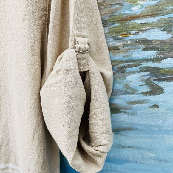 Caran New York Button Front Blouse Linen Sz 2X Roll Tabbed Sleeves Tunic VTG 2X - Picture 3 of 16